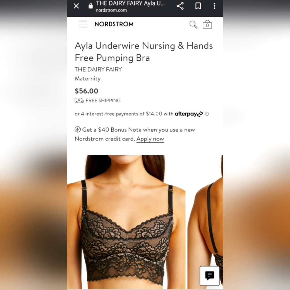 Ayla Underwire Nursing & Hands Free Pumping Bra THE DAIRY FAIRY NWT